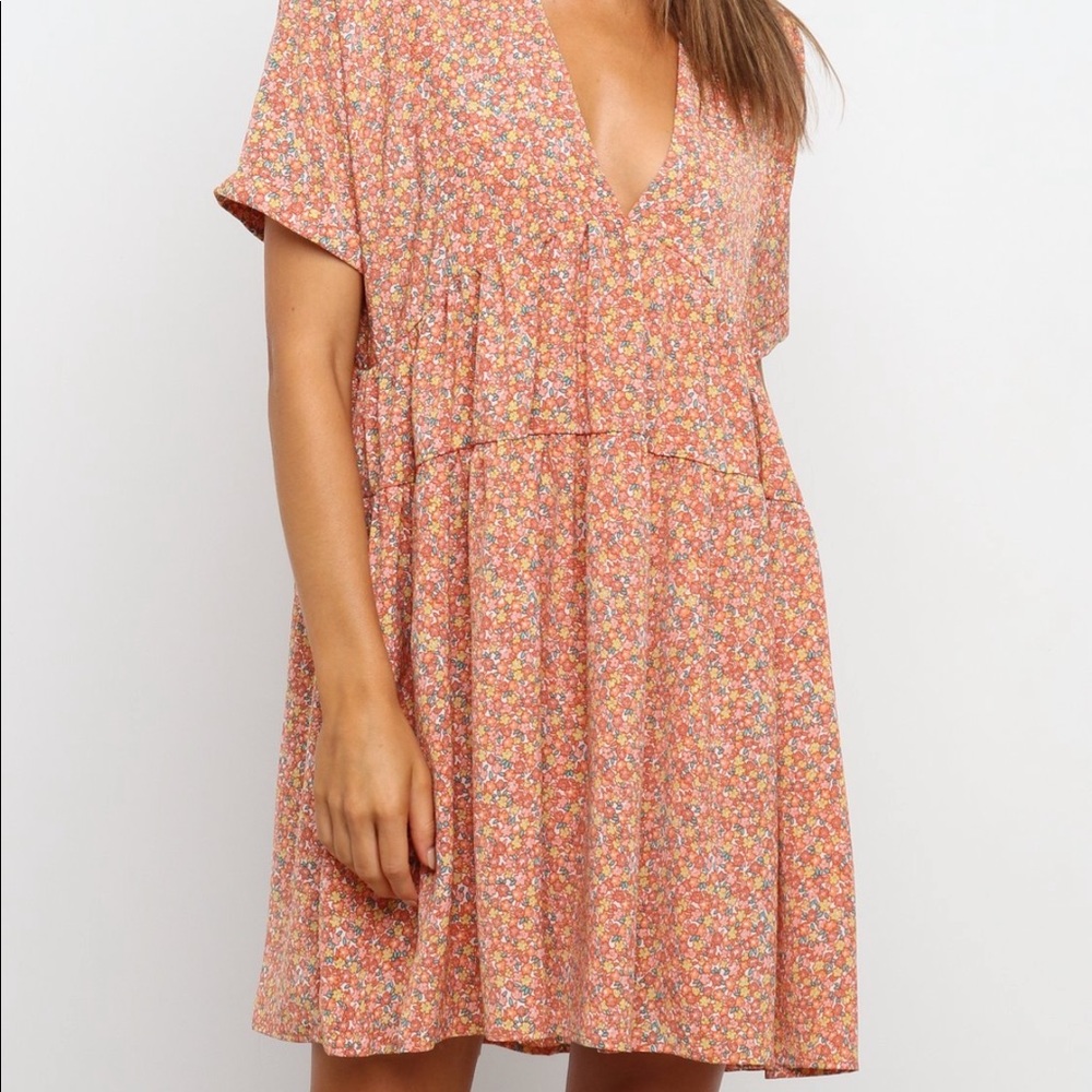 Floral Plunge Mini Dress